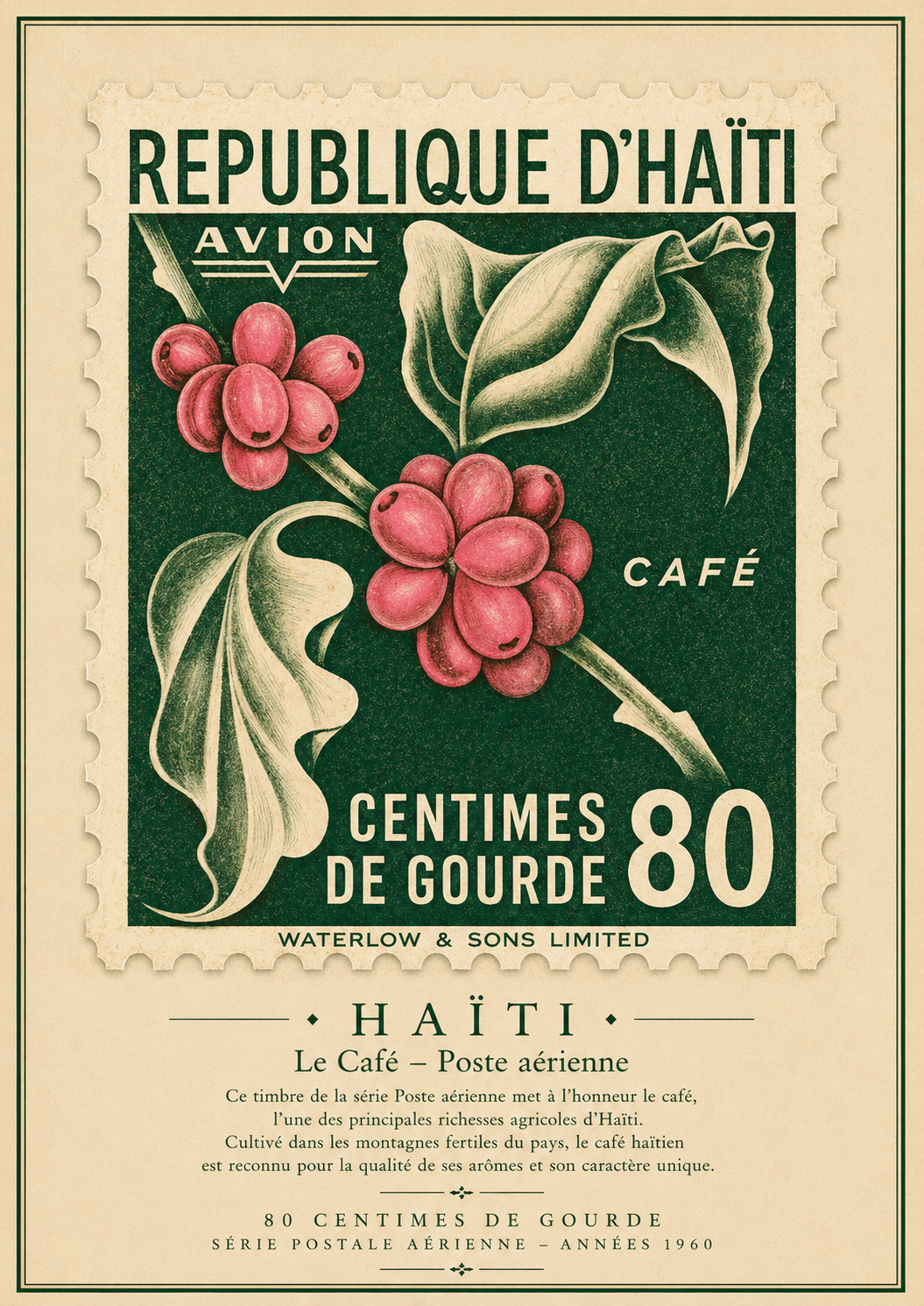 Maison Hibiscus | Affiche Vintage – Le Café d'Haïti