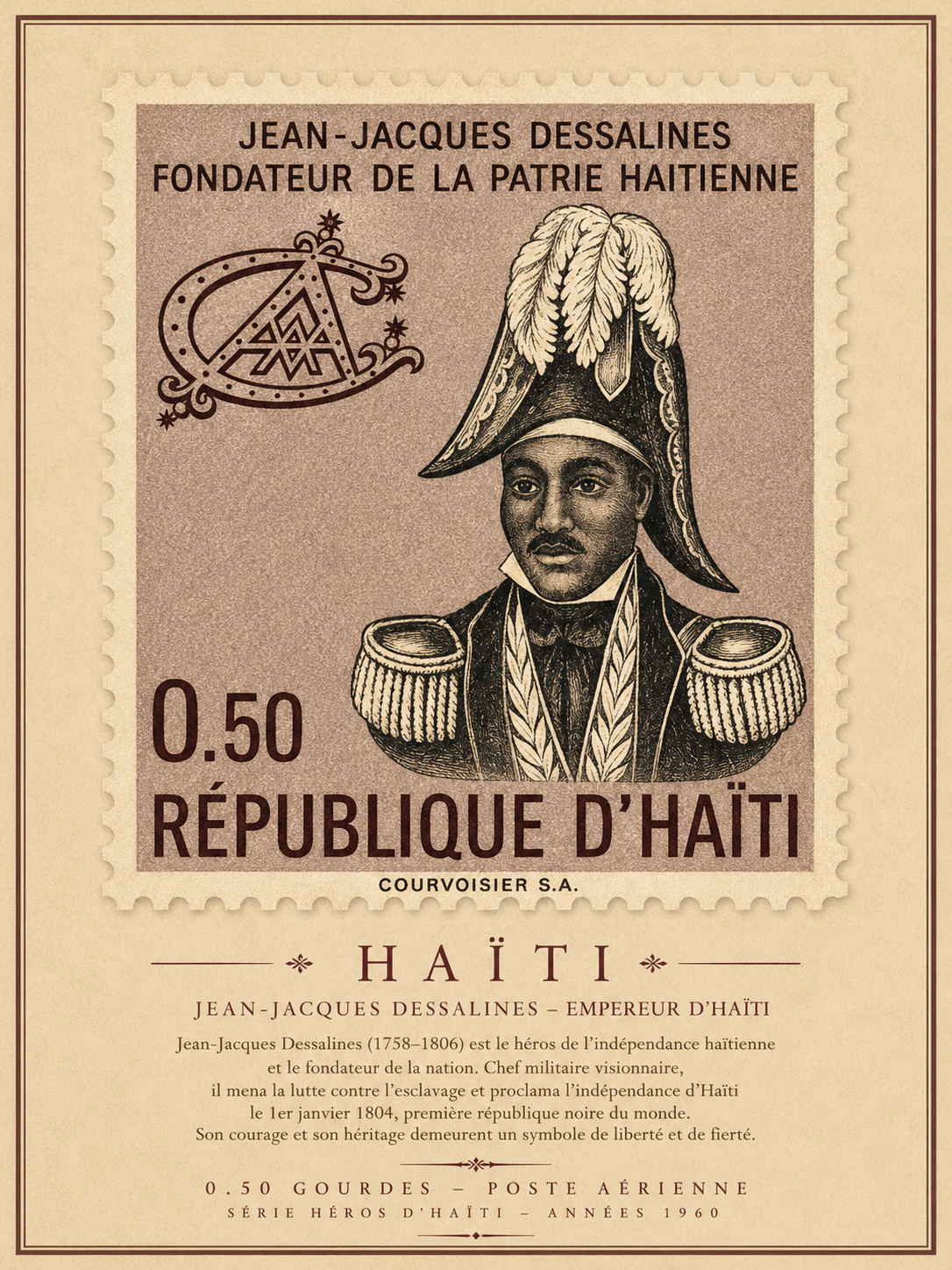 Maison Hibiscus | Affiche Vintage – Jean-Jacques Dessalines