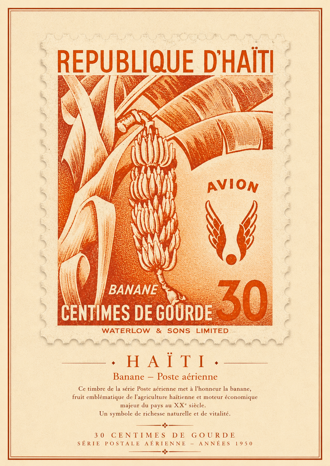 Maison Hibiscus | Affiche Vintage – Bananes d'Haïti